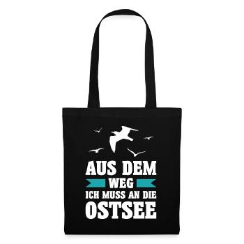 Ostsee Moin Meer See Urlaub Norden Möwen Geschenk - Stoffbeutel - Schwarz - Vorne