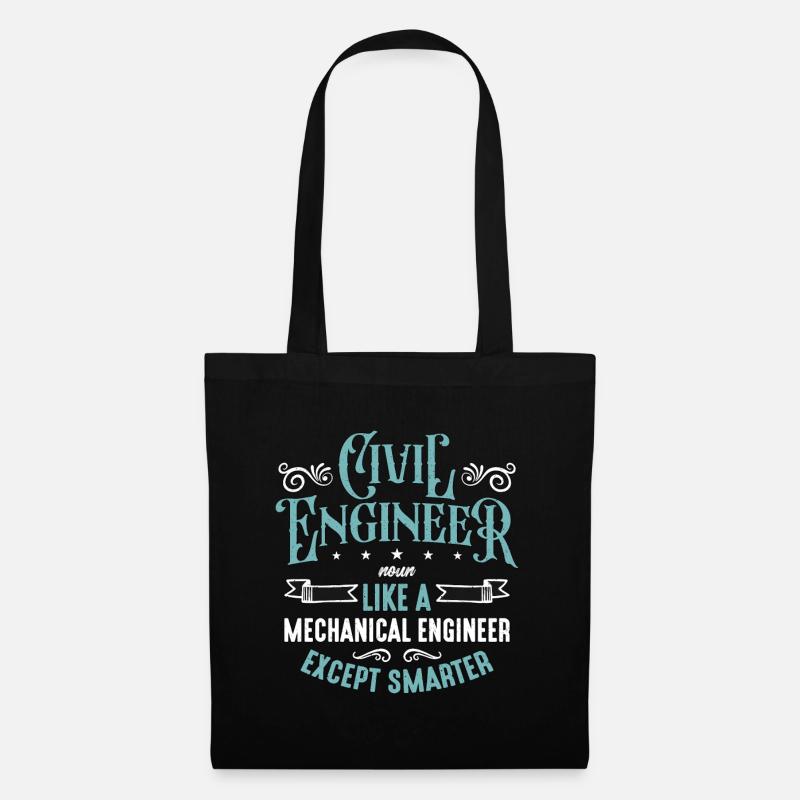 Civil Engineer Noun Like A Mechanical Construction - Stoffbeutel - Schwarz