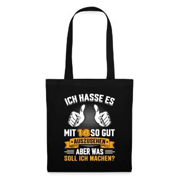 18 Geburtstag 18 Jahre 18 Lebensjahr 18 Lebenalter - Stoffbeutel - Schwarz - Vorne