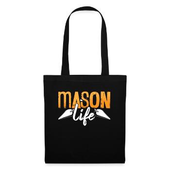 Béton Finisseur Mason Life Maçonnerie Concrétiseur - Sac en tissu - noir - Devant