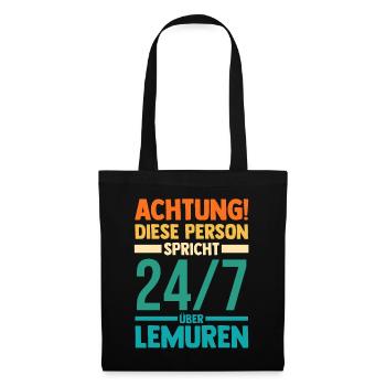Lemur - Stoffbeutel - Schwarz - Vorne
