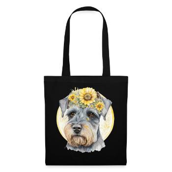 Mignon Miniature Schnauzer Tournesol Chien Race Pet P - Sac en tissu - noir - Devant
