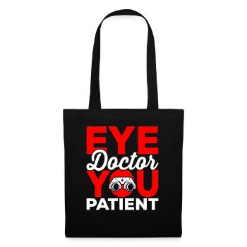 Ophtalmologiste, vous, patient, ophtalmologiste, opticien, - Sac en tissu - noir - Devant
