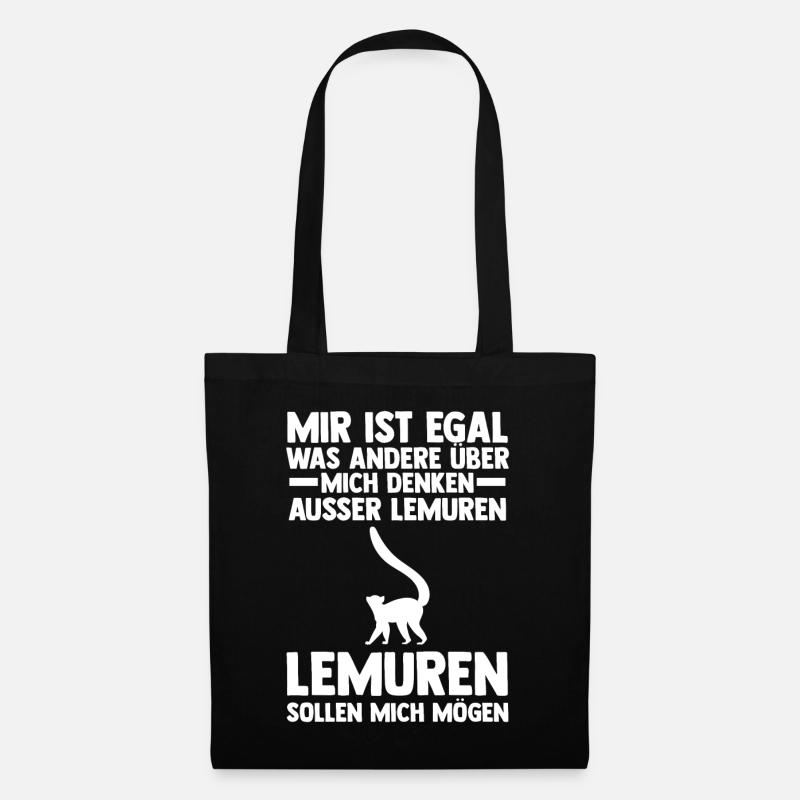 Lemur - Stoffbeutel - Schwarz