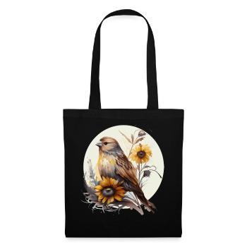 Cute Sunflower Finch Ornithologist Birding Bird Wa - Stoffbeutel - Schwarz - Vorne