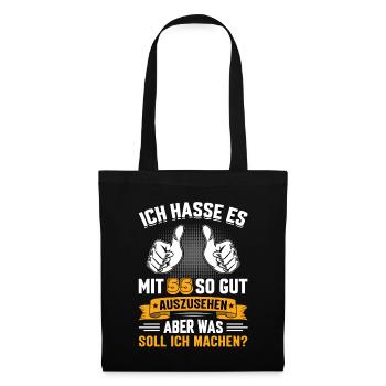 55 Geburtstag 55 Jahre 55 Lebensjahr 55 Lebenalter - Stoffbeutel - Schwarz - Vorne