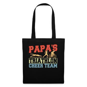 Papa's Triathlon Cheer Team Triathleten - Stoffbeutel - Schwarz - Vorne
