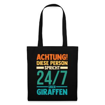 Giraffe Giraffen - Stoffbeutel - Schwarz - Vorne