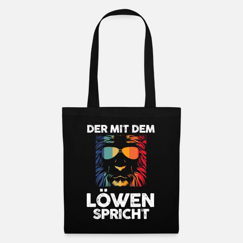 Löwe Löwen - Stoffbeutel - Schwarz