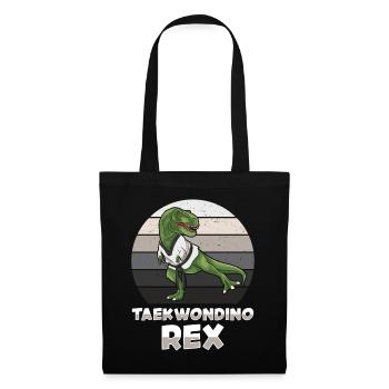 Taekwondino Rex Dinosaurier-Liebhaber T-rex - Stoffbeutel - Schwarz - Vorne