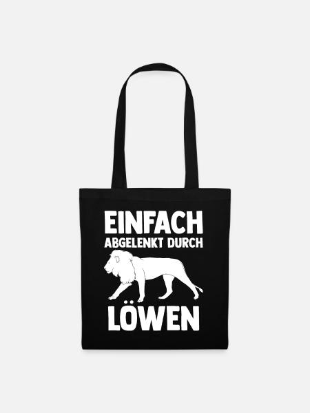 Löwe Löwen - Stoffbeutel - Schwarz
