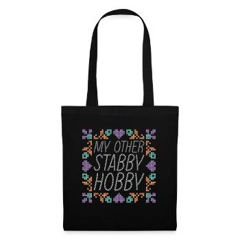 Cross Stitch My Other Stabby Hobby Sewing Machine - Tote Bag - black - Front