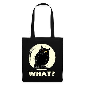 Owl demande avec scepticisme: Quoi? Drôle de hibou disant - Sac en tissu - noir - Devant