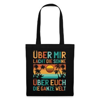 Lustiger Sarkasmus Spruch Mallorca Palmen Retro - Stoffbeutel - Schwarz - Vorne