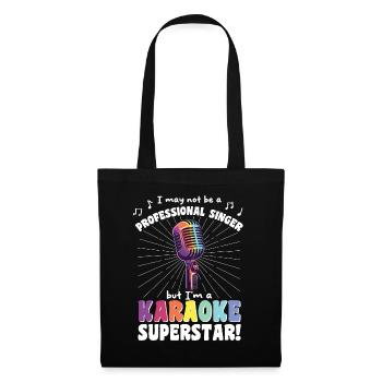 Un chanteur de karaoké dit superstar du karaoké rétro - Sac en tissu - noir - Devant
