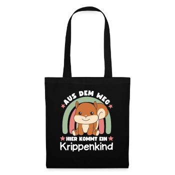 Aus Dem Weg Hier Kommt Ein Krippenkind - Stoffbeutel - Schwarz - Vorne