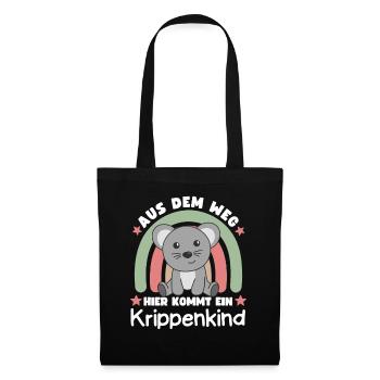 Aus Dem Weg Hier Kommt Ein Krippenkind Maus - Stoffbeutel - Schwarz - Vorne