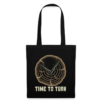 Woodturning Time To Turn Craftsmanship Woodturner - Tote Bag - black - Front
