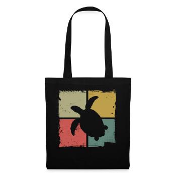 Sea Turtle Tortoise Retro Vintage - Sac en tissu - noir - Devant