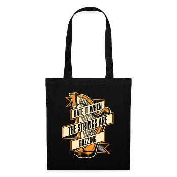 Hate It When The Strings Are Buzzing Harp - Tote Bag - black - Front