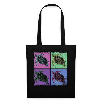 Sea Turtle Tortoise Retro Vintage - Sac en tissu - noir - Devant