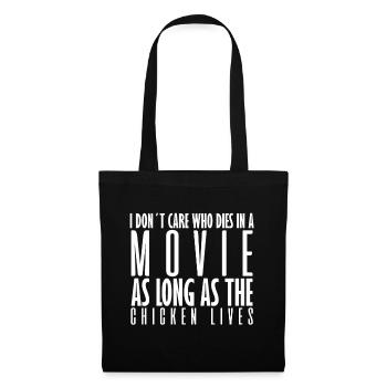 Je me fiche de qui meurt dans un film - poulet - Sac en tissu - noir - Devant