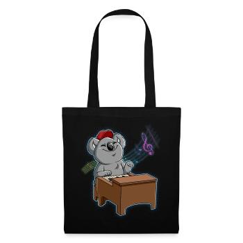 Pianiste Koala - Sac en tissu - noir - Devant