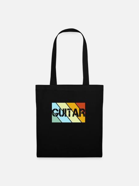 Gitarre Retro - Stoffbeutel - Schwarz