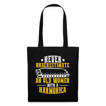 Mundharmonika Instrument und Mundharmonika - Stoffbeutel - Schwarz - Vorne