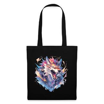 Polygone de loup - Sac en tissu - noir - Devant