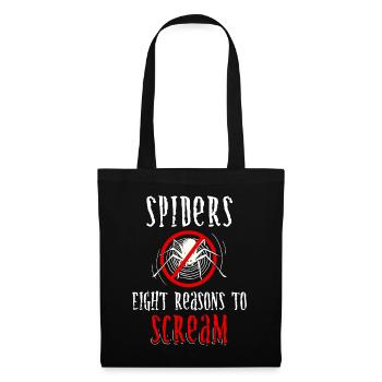 Arachnophobie, peur des araignées, phobie des arachnides - Sac en tissu - noir - Devant