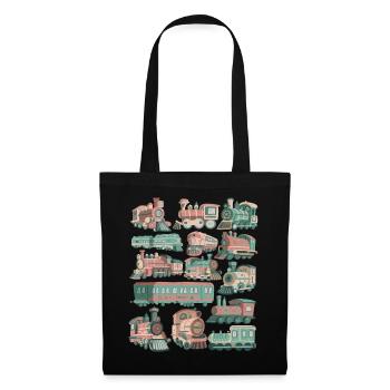 Train Doodles Locomotive Railway Locomotive Tracks Railway - Tote Bag - black - Front