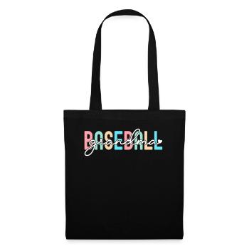 Retro Baseball Oma Shirt Enkel Enkelkinder - Stoffbeutel - Schwarz - Vorne