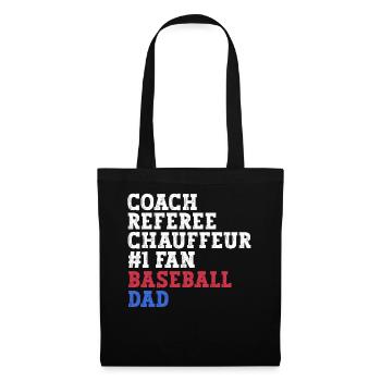 Chemise de père de baseball drôle de baseball disant mon fils - Sac en tissu - noir - Devant