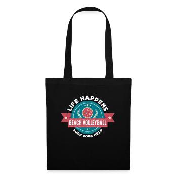 Beach Volleyball Life Happens Beach Volleyball Player - Tote Bag - black - Front