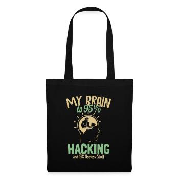 Mon cerveau est à 95% Hacking Sniffer Social - Sac en tissu - noir - Devant