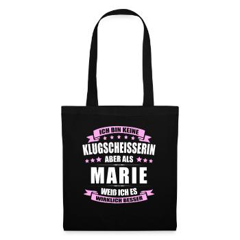 Name Marie Vorname Klugscheisserin Namenstag - Stoffbeutel - Schwarz - Vorne