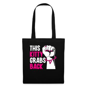 This Kitty Grabs Back - Activisme féministe - Sac en tissu - noir - Devant