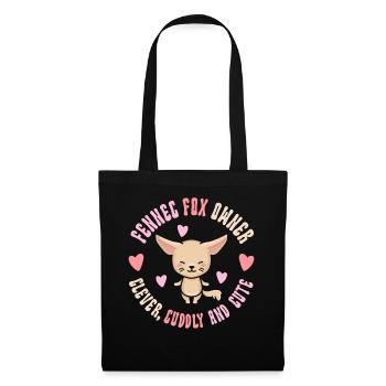Fennec Fox Propriétaire Clever Cuddly mignon - Sac en tissu - noir - Devant