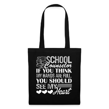 School Counselor School Counselor Full Heart - Tote Bag - black - Front