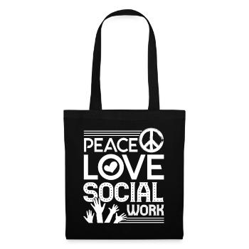 Social Worker Peace Love Social Work - Tote Bag - black - Front