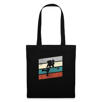 Hockey sur glace Rétro - Sac en tissu - noir - Devant
