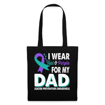Portez du sarcelle et du violet pour éduquer votre - Sac en tissu - noir - Devant