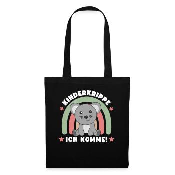 Kinderkrippe Ich Komme! Maus - Stoffbeutel - Schwarz - Vorne