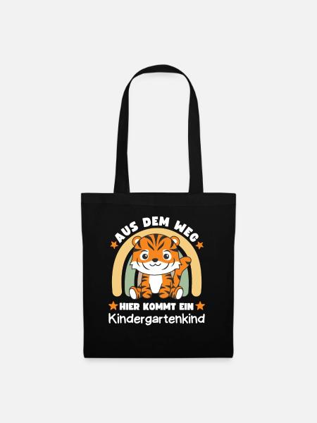 Aus Dem Weg Hier Kommt Ein Kindergartenkind Tiger - Stoffbeutel - Schwarz