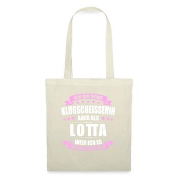 Name Lotta Vorname Klugscheisserin Namenstag - Stoffbeutel - Natur - Vorne