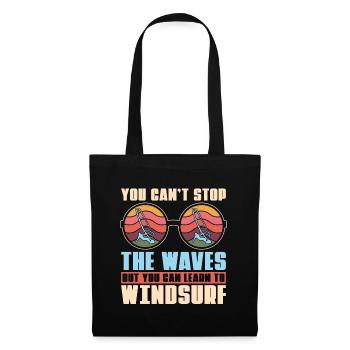 Planche à voile Vous ne pouvez pas arrêter les vagues Surfboarder - Sac en tissu - noir - Devant