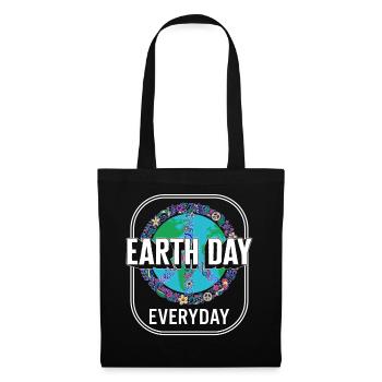 Earth Shirt, Earth Day Everyday Piece Sign Tee, - Sac en tissu - noir - Devant