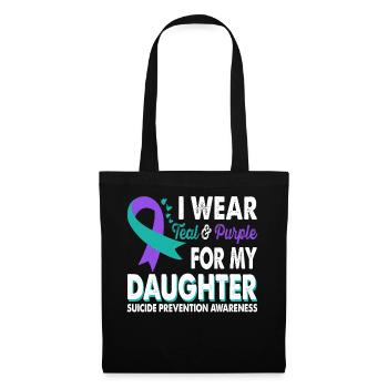 Wear teal & purple for awareness of the - Tote Bag - black - Front