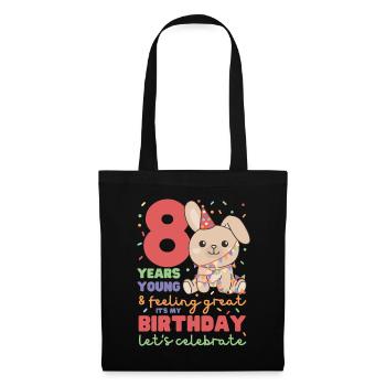 Bunny for 8th birthday children eight years old - Tote Bag - black - Front